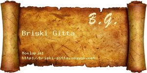 Briski Gitta névjegykártya